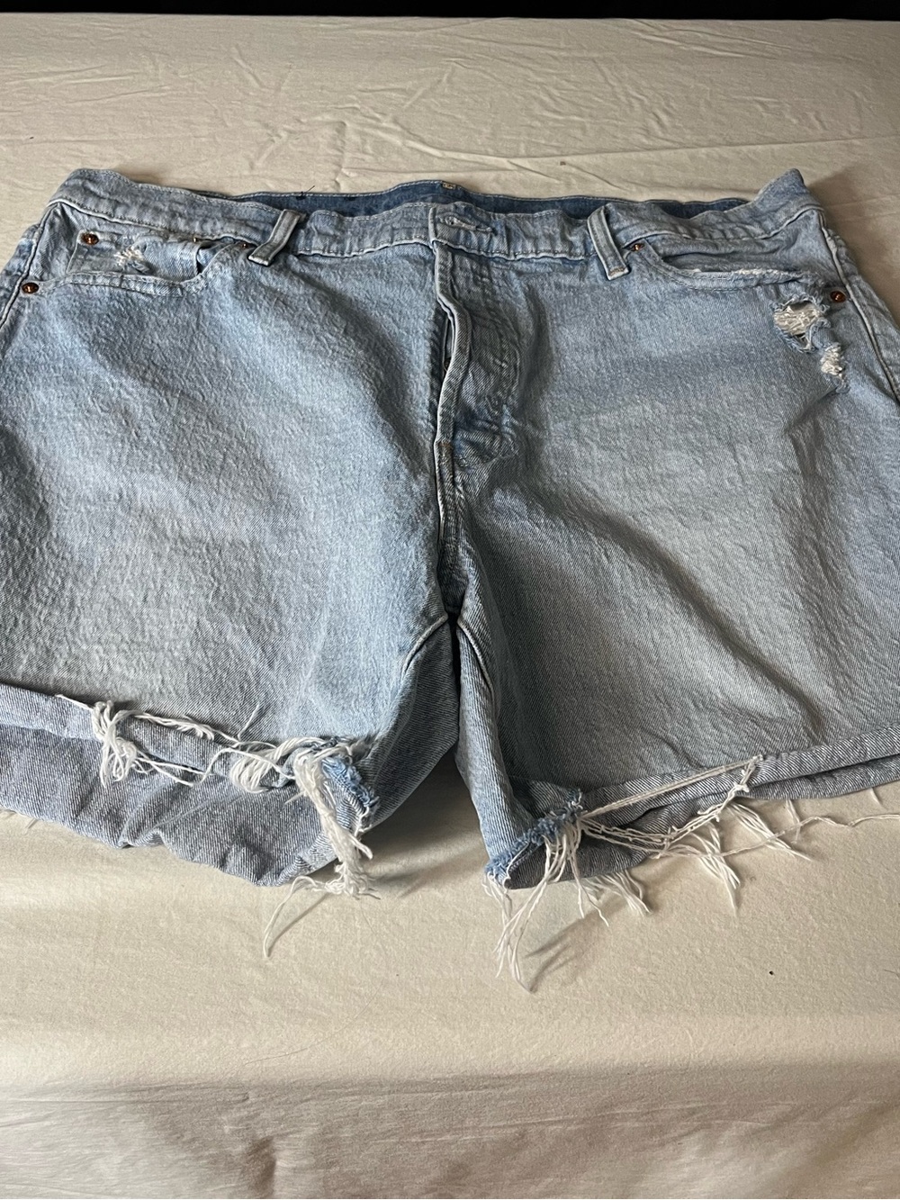 GAP Light Blue Distressed Denim Jean Shorts